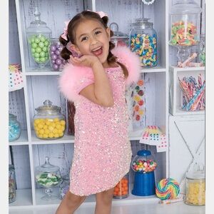 Halabaloo pink sequin dress 3t